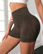 Shorts deportivo unicolorcon control de abdomen y efecto push up