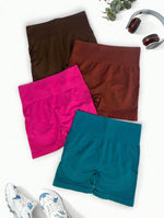 Shorts deportivo unicolorcon control de abdomen y efecto push up