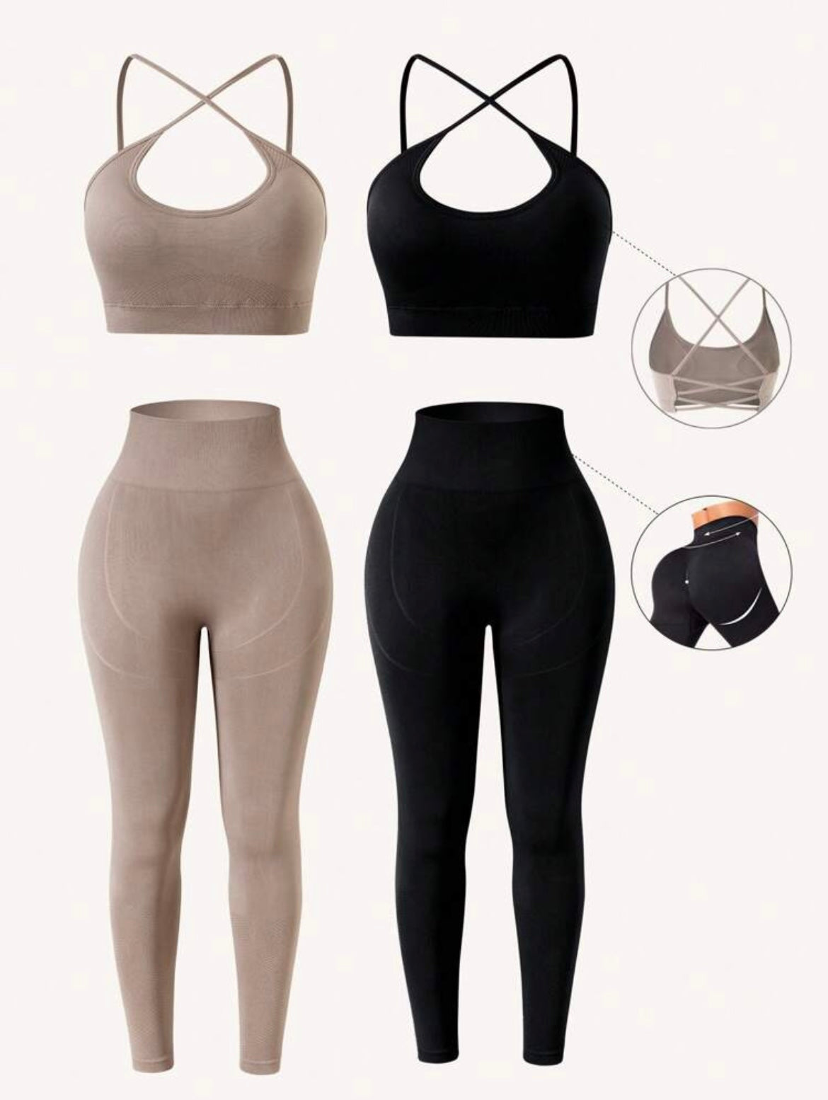 Set deportivo importado control de abdomen y efecto push up