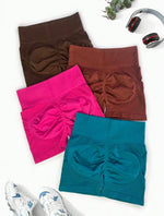 Shorts deportivo unicolorcon control de abdomen y efecto push up