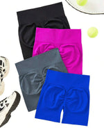 Shorts deportivo unicolorcon control de abdomen y efecto push up