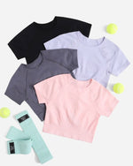 Crop top deportivo importado manga corta