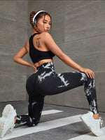 Leggings deportivo tie dye control de abdomen y push up