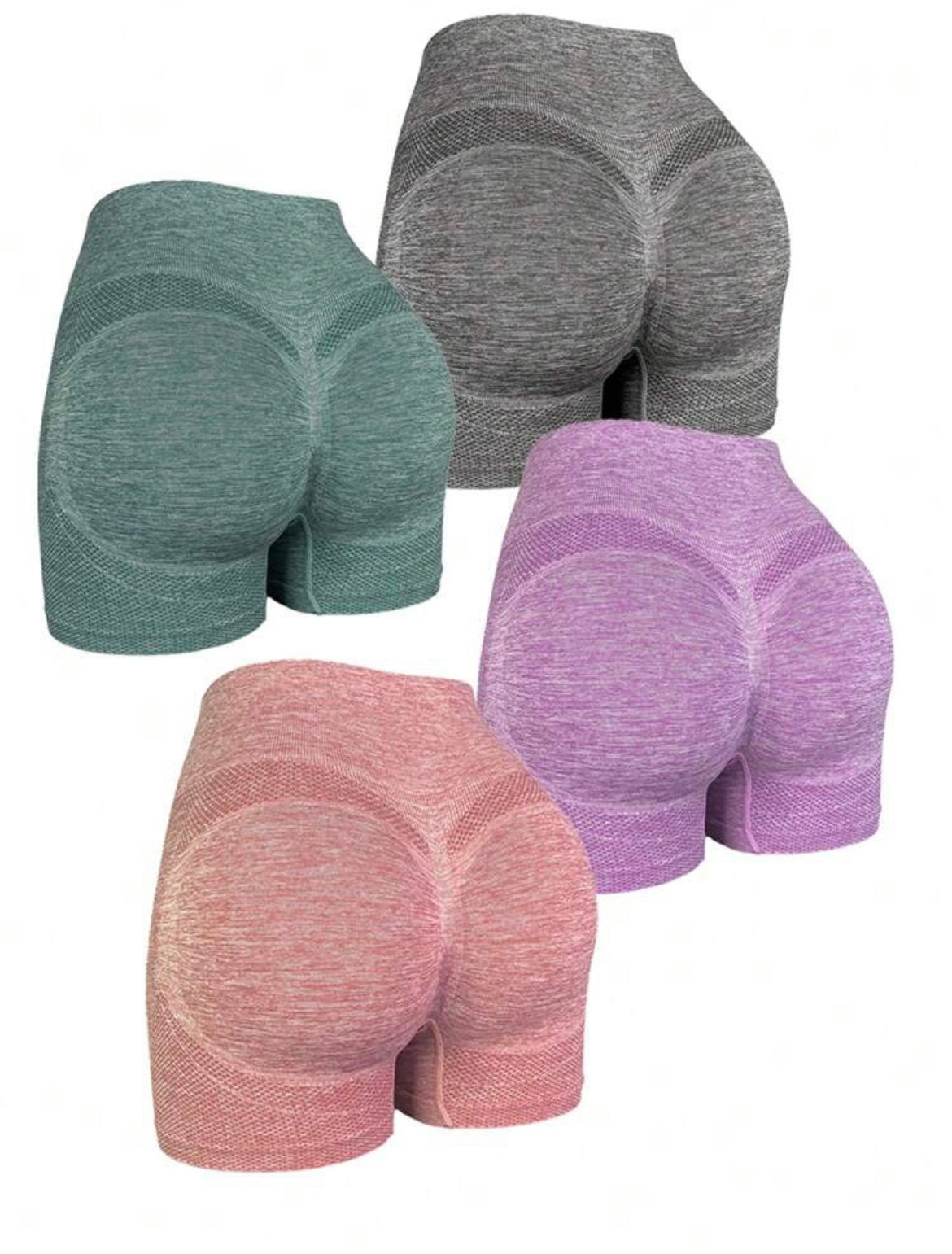 Shorts deportivo unicolorcon control de abdomen y efecto push up