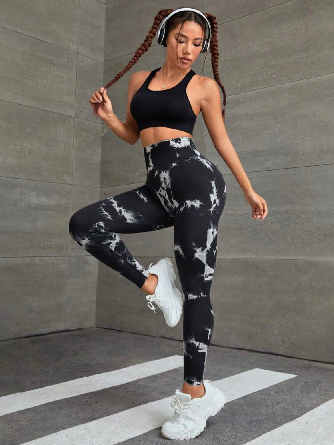 Leggings deportivo tie dye control de abdomen y push up