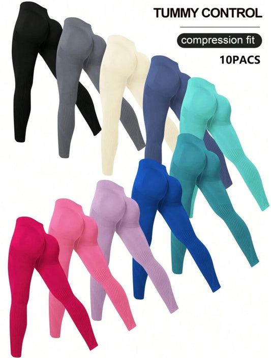 Leggings deportivos importado unicolor control de abdomen y push up